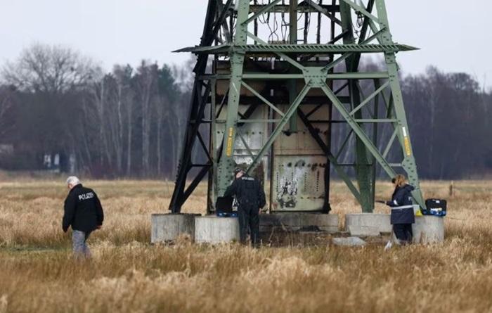 Damaged Pylon Near Tesla